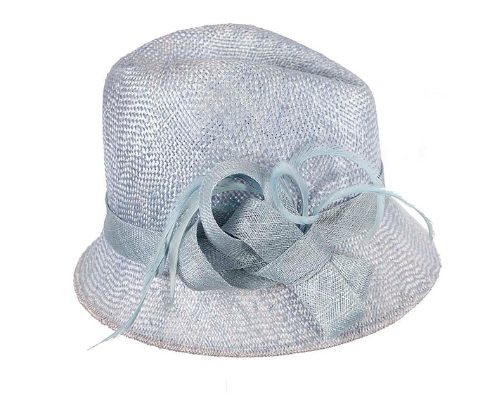 Light blue straw fedora hat by Cupids Millinery - Hats From OZ