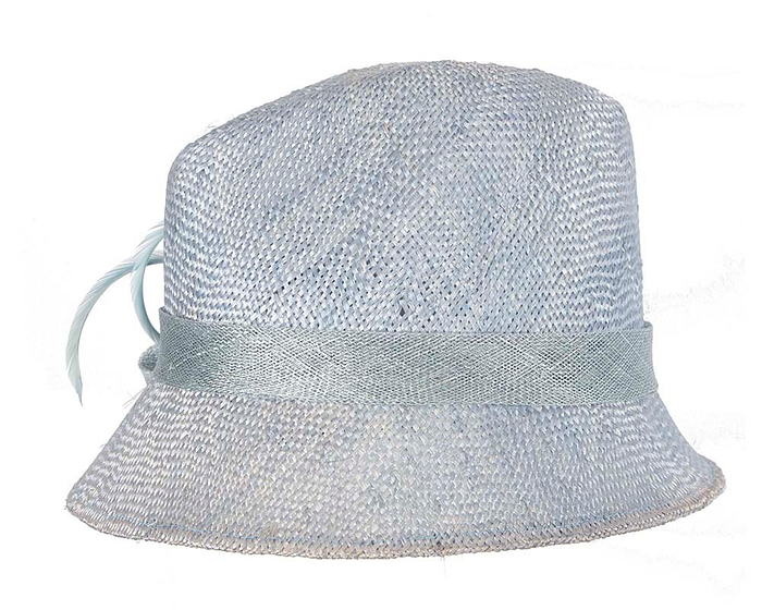 Light blue straw fedora hat by Cupids Millinery - Hats From OZ