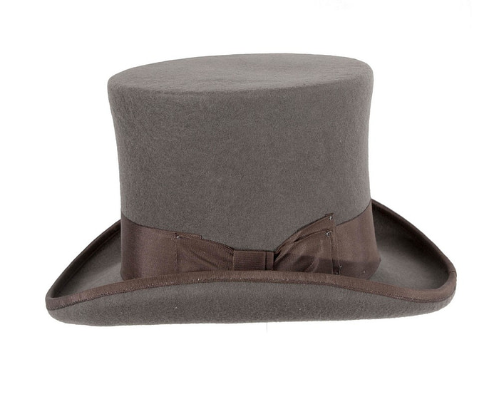 Grey SCALA Felt Top Hat - Hats From OZ