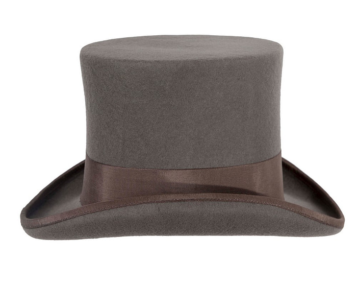 Grey SCALA Felt Top Hat - Hats From OZ