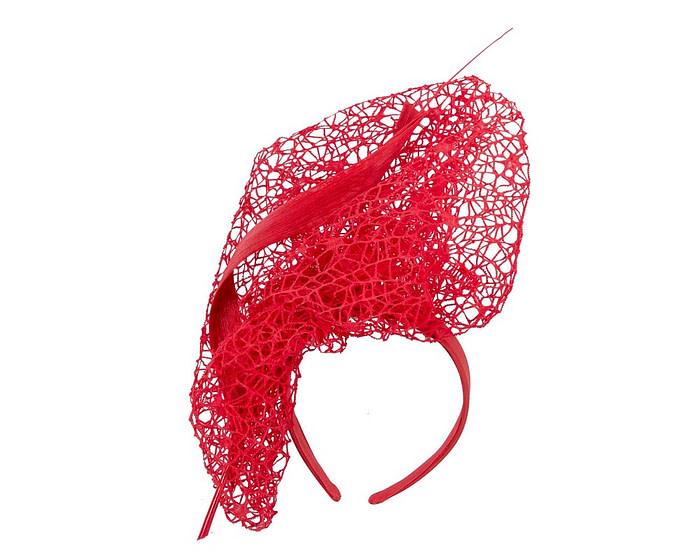 Bespoke red lace fascinator by Fillies Collection - Hats From OZ