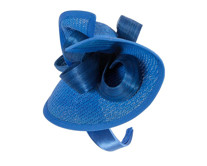 Large royal blue Fillies Collection racing fascinator with bow - Image 3