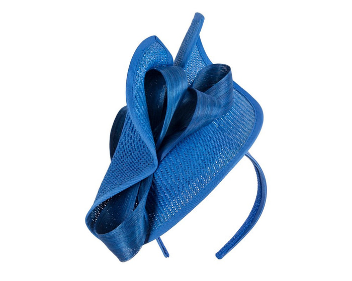 Large royal blue Fillies Collection racing fascinator with bow - Hats From OZ