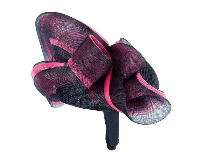 Dark Navy & fuchsia racing fascinator by Fillies Collection - Hats From OZ