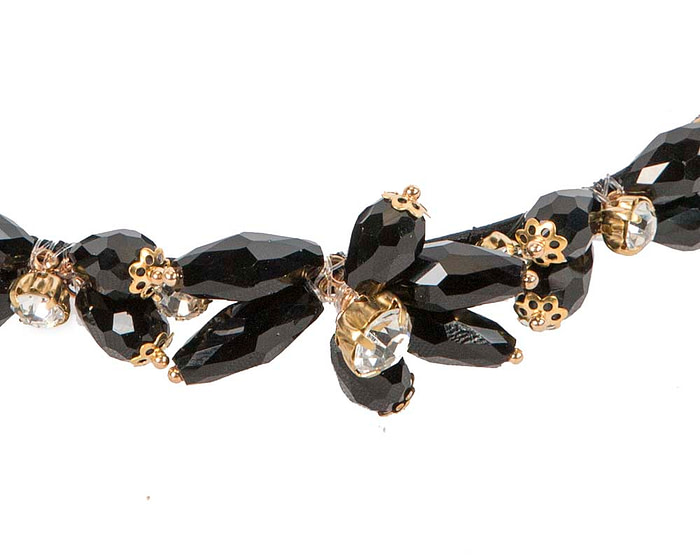 Petite black crystal headband fascinator CU575 - Hats From OZ