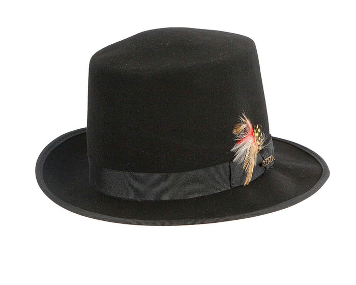 Soft Black SCALA Felt Top Hat - Hats From OZ