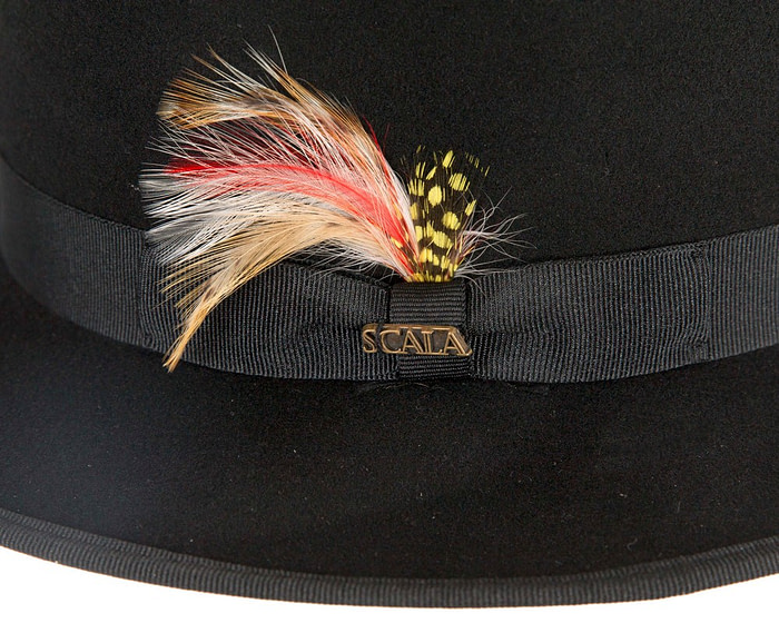 Soft Black SCALA Felt Top Hat - Hats From OZ