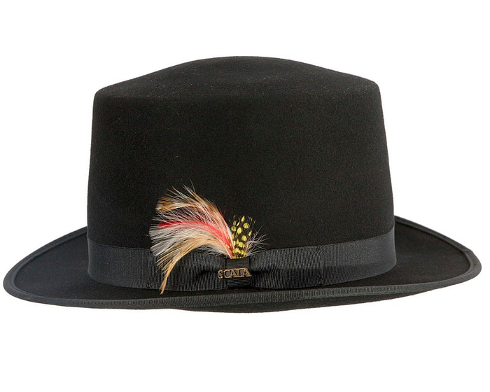 Soft Black SCALA Felt Top Hat - Hats From OZ