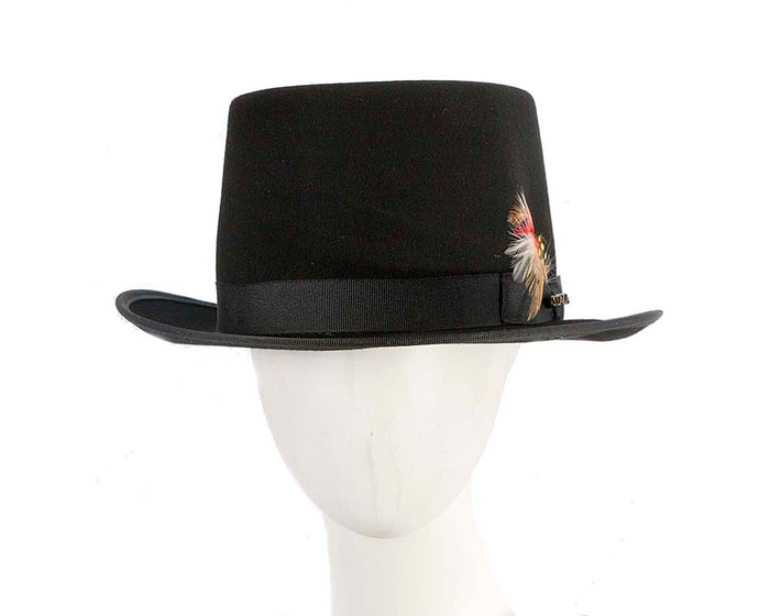 Soft Black SCALA Felt Top Hat - Hats From OZ