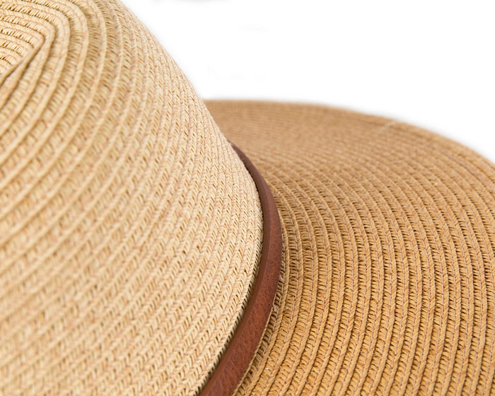 Unisex Tan Fedora Wide Brim Summer Hat - Hats From OZ