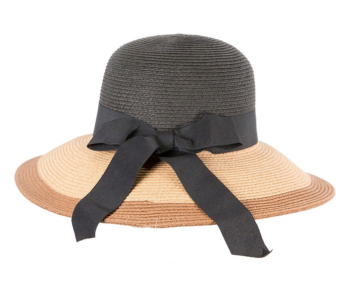 Black Tan Wide Brim Summer Hat - Hats From OZ