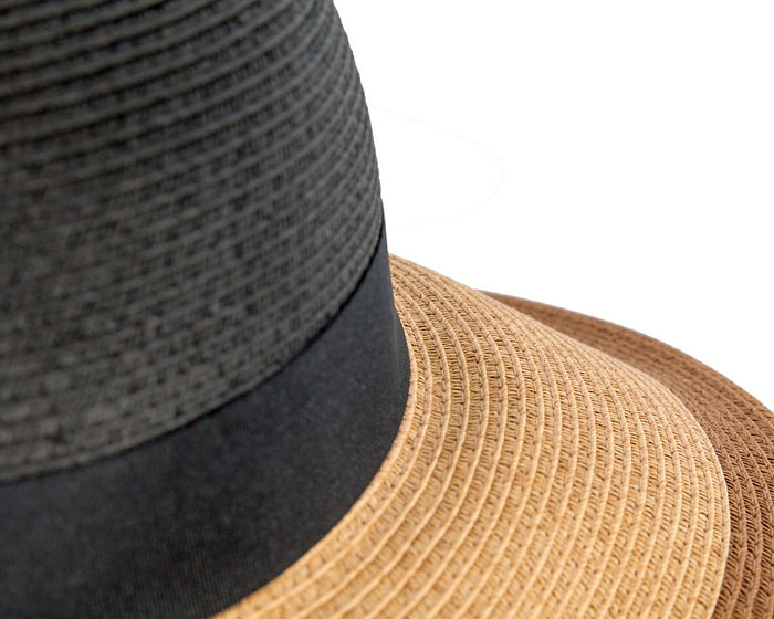 Black Tan Wide Brim Summer Hat - Hats From OZ