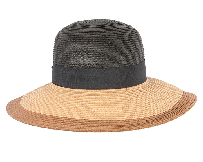 Black Tan Wide Brim Summer Hat - Hats From OZ