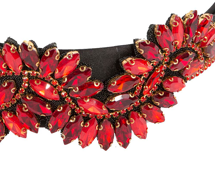 Red crystal headband by Cupids Millinery CU582 - Hats From OZ