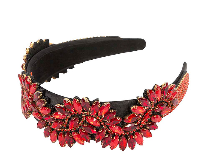 Red crystal headband by Cupids Millinery CU582 - Hats From OZ