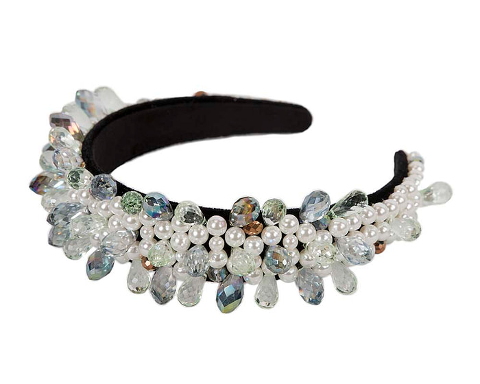 Aqua crystal headband by Cupids Millinery - Hats From OZ