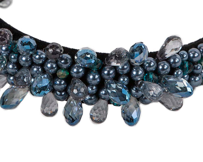 Blue crystal headband by Cupids Millinery - Hats From OZ