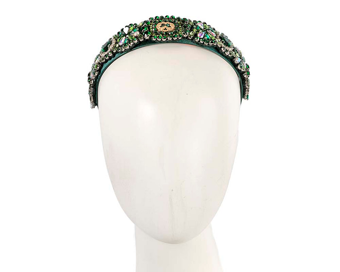 Green crystal headband by Cupids Millinery CU591 - Hats From OZ