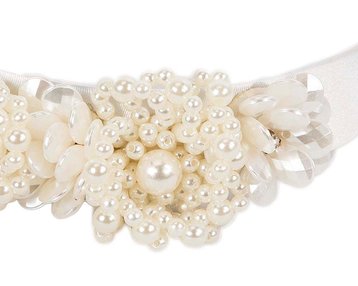 White pearl headband by Cupids Millinery - Hats From OZ