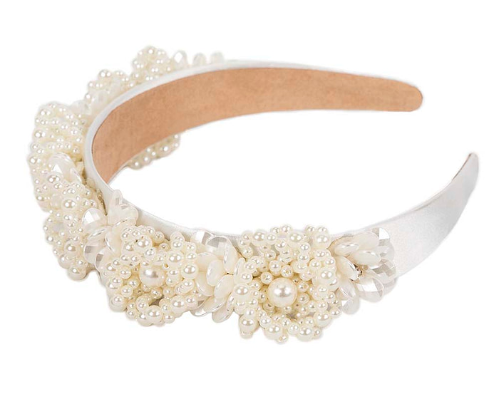 White pearl headband by Cupids Millinery - Hats From OZ