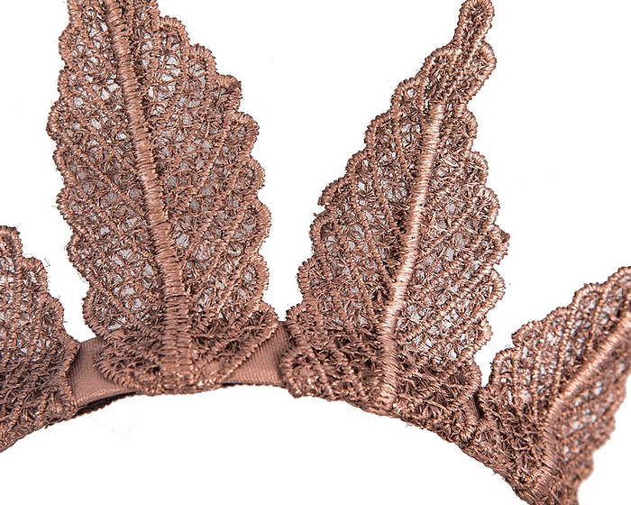 Made in Australia rose gold lace crown fascinator - Hats From OZ