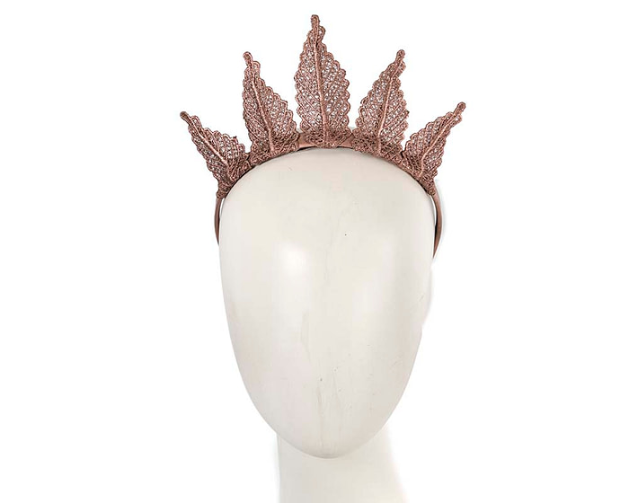 Made in Australia rose gold lace crown fascinator - Hats From OZ