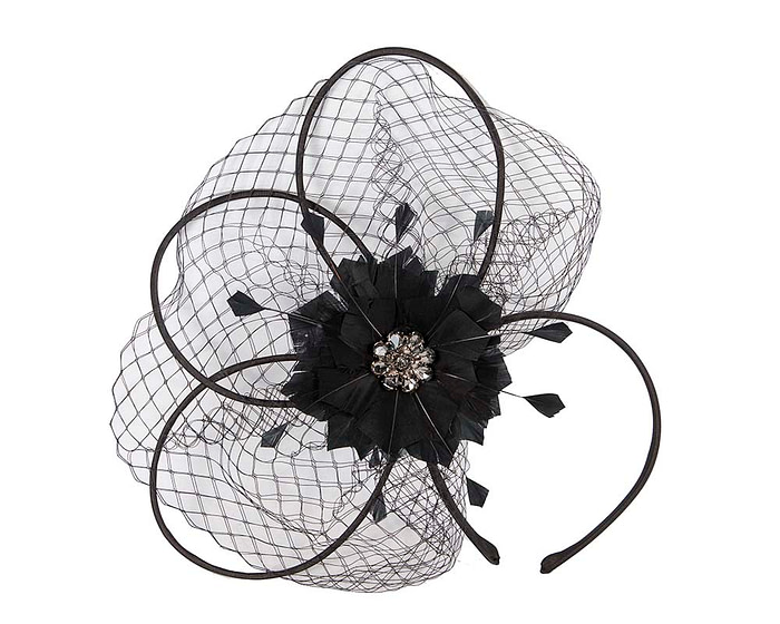 Black flower fascinator by Max Alexander - Hats From OZ