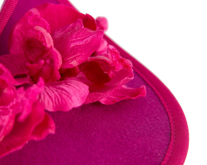 Fuchsia winter felt fascinator with orchid - Hats From OZ