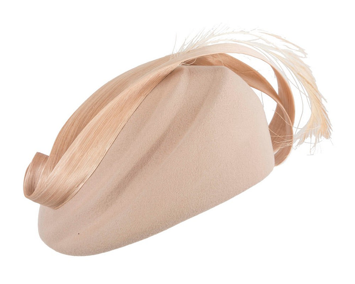 Nude winter felt beret by Fillies Collection - Hats From OZ