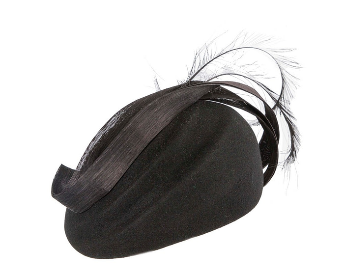 Black winter felt beret by Fillies Collection - Hats From OZ