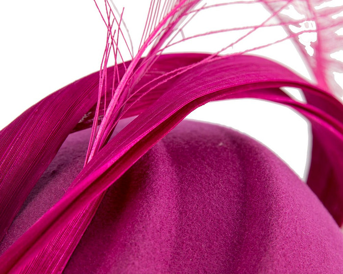 Fuchsia winter felt beret by Fillies Collection - Hats From OZ