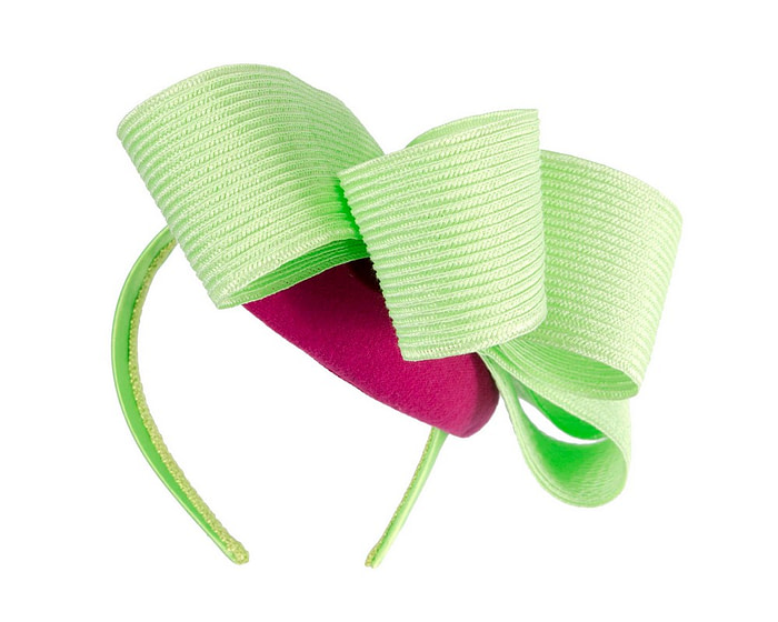 Fuchsia & lime pillbox winter fascinator by Fillies Collection - Hats From OZ