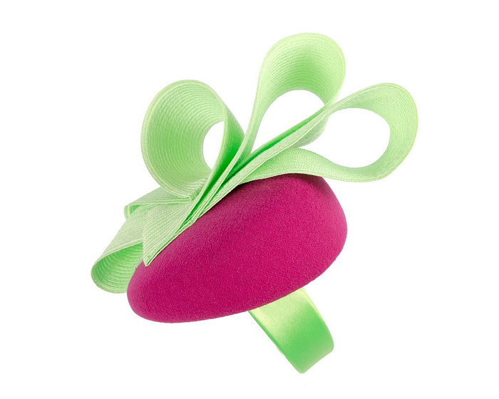 Fuchsia & lime pillbox winter fascinator by Fillies Collection - Hats From OZ