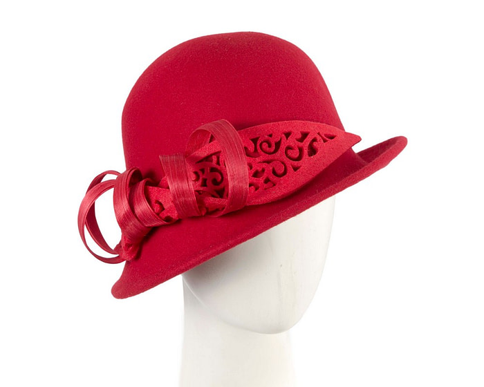 Felt red cloche hat by Fillies Collection - Hats From OZ