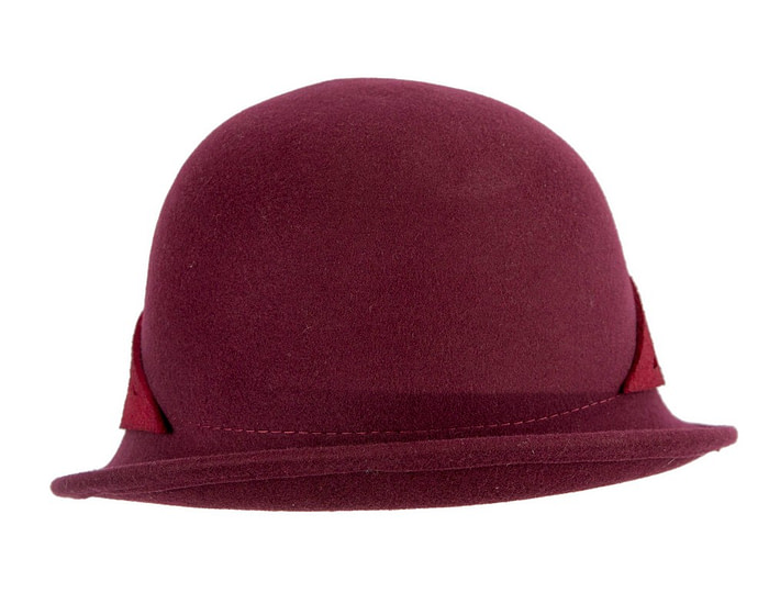 Felt burgundy cloche hat by Fillies Collection - Hats From OZ