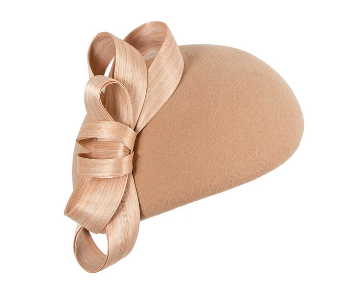 Stylish beige felt beret hat by Fillies Collection - Hats From OZ