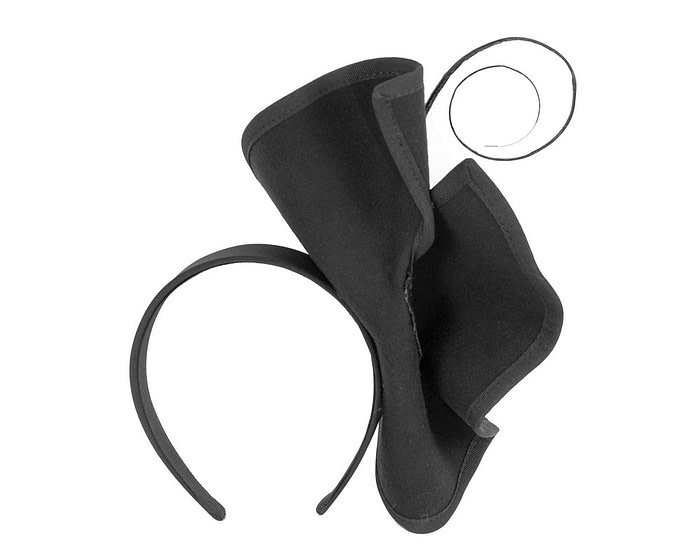 Sculpted black felt winter racing fascinator - Hats From OZ