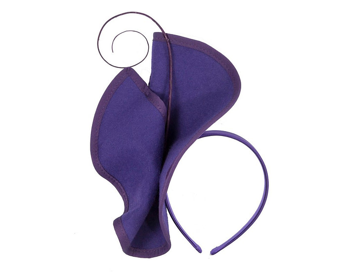 Sculpted purple felt winter racing fascinator - Hats From OZ