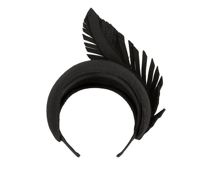 Bespoke black winter racing fascinator headband - Hats From OZ