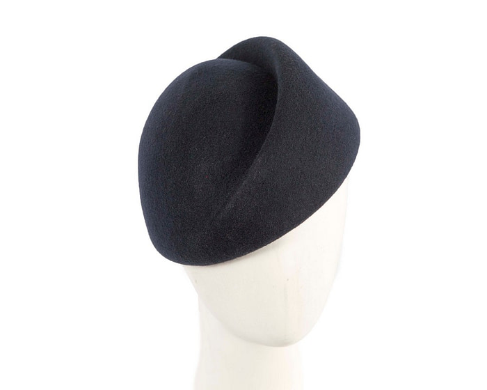 Designers dark navy felt ladies winter hat - Hats From OZ