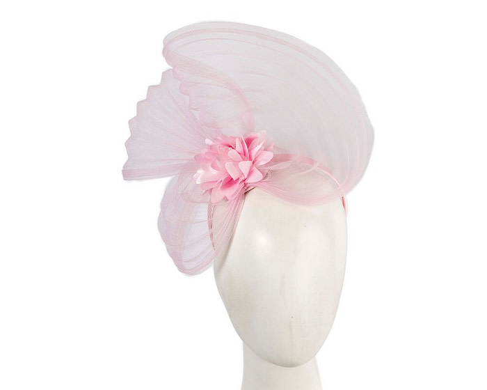 Pink crinoline and flower fascinator - Hats From OZ