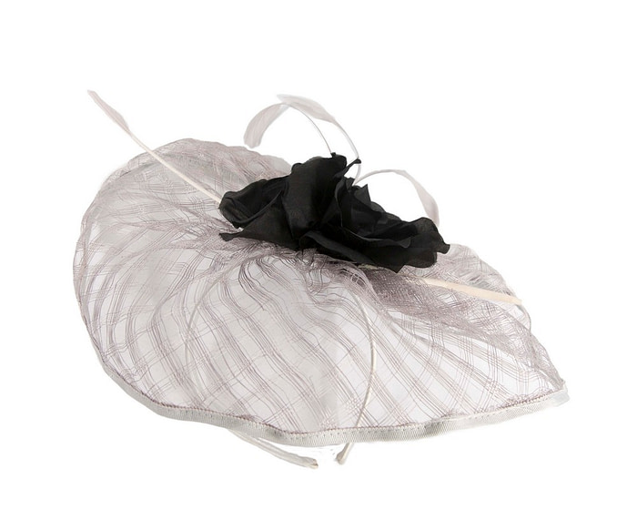 Large silver and black fascinator - Hats From OZ