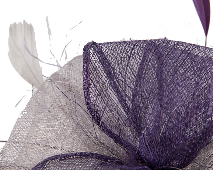 Purple and silver racing fascinator - Hats From OZ