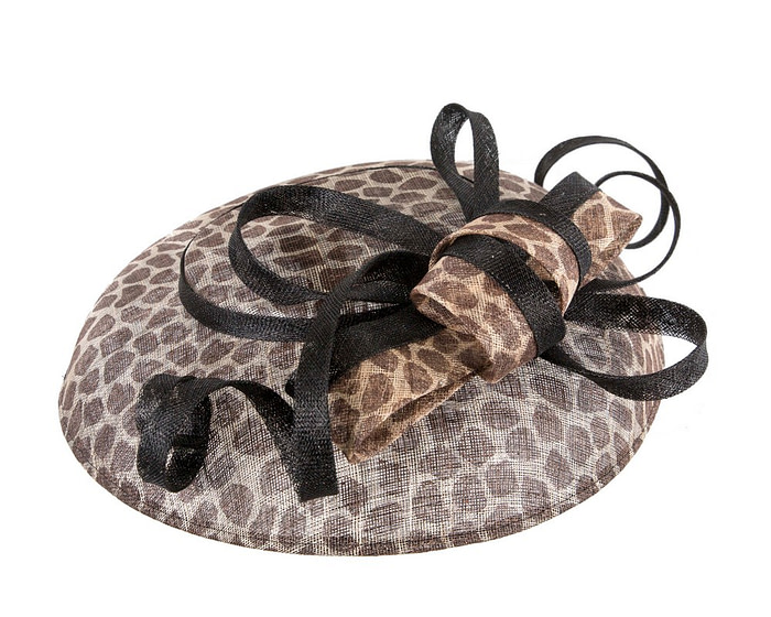 Large giraffe pattern sinamay fascinator hat - Hats From OZ