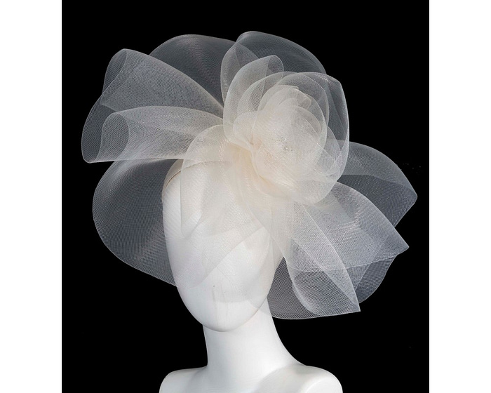 Large ivory cream racing fascinator - Hats From OZ