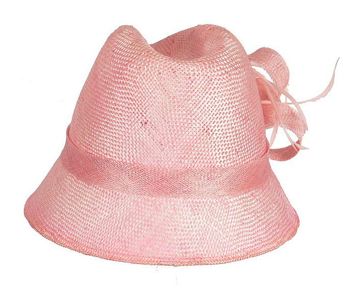 Pink straw fedora hat by Cupids Millinery - Hats From OZ