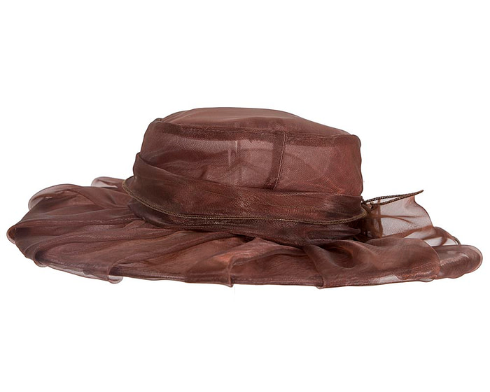 Chocolate Organza Racing Hat - Hats From OZ