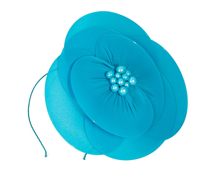 Large blue flower fascinator - Hats From OZ