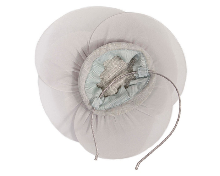 Large silver flower fascinator - Hats From OZ