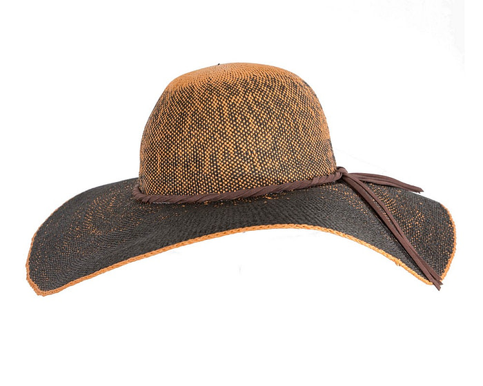 Multi-color brown wide brimmed ladies summer beach hat - Hats From OZ